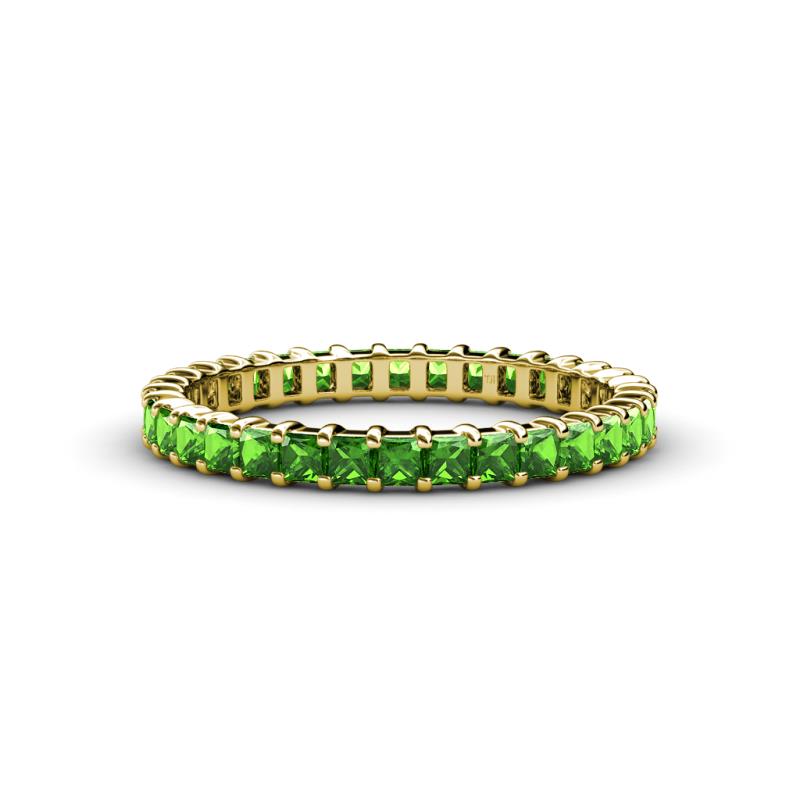 Allie 2.50 mm Princess Cut Green Garnet Eternity Band 