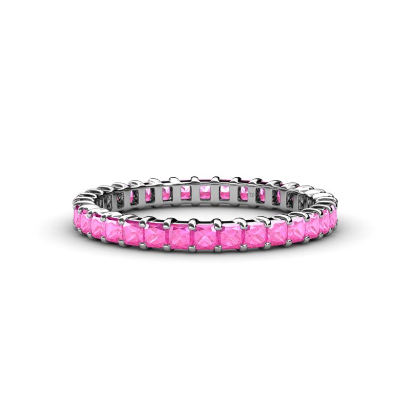 Allie 2.50 mm Princess Cut Pink Sapphire Eternity Band 