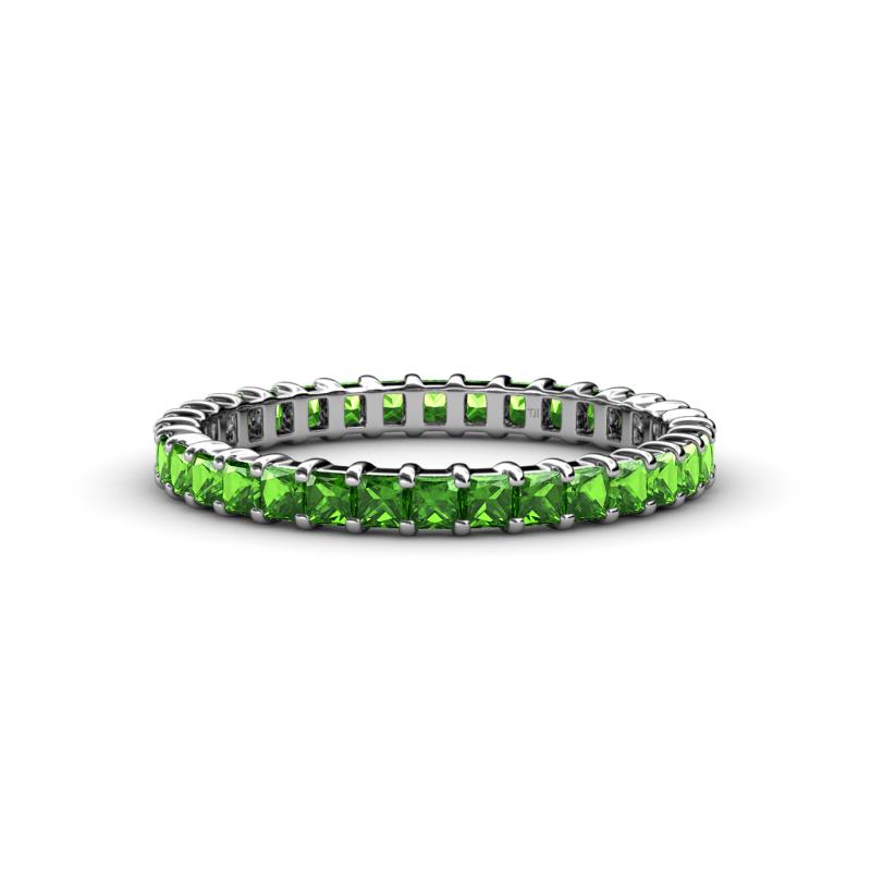 Allie 2.50 mm Princess Cut Green Garnet Eternity Band 