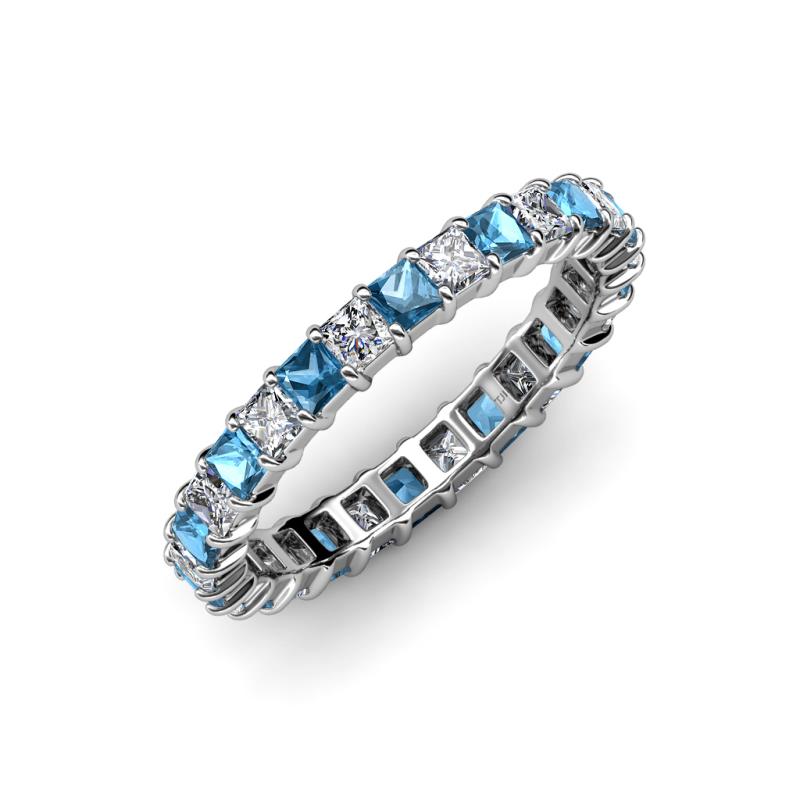 Allie Blue Topaz and Diamond Eternity Band 