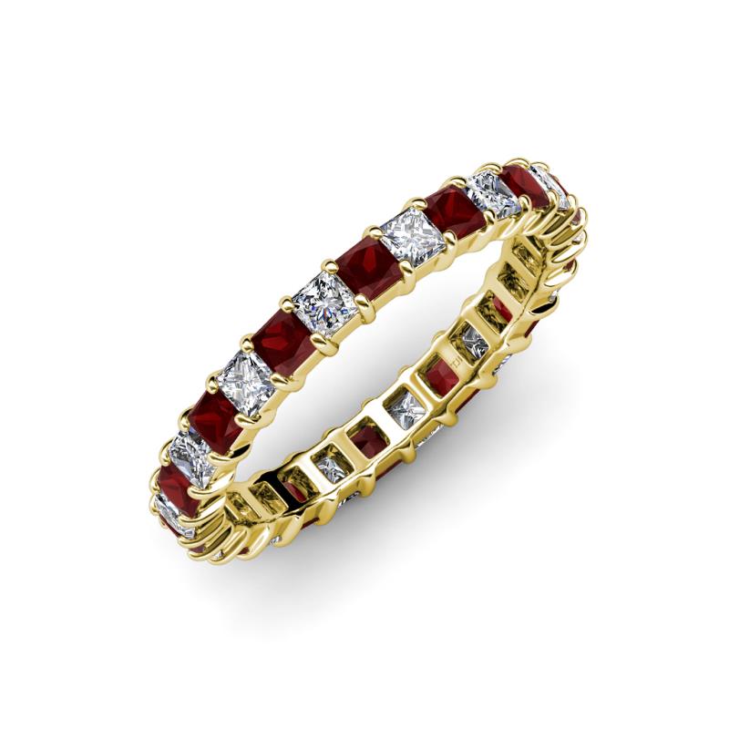 Allie Red Garnet and Diamond Eternity Band 