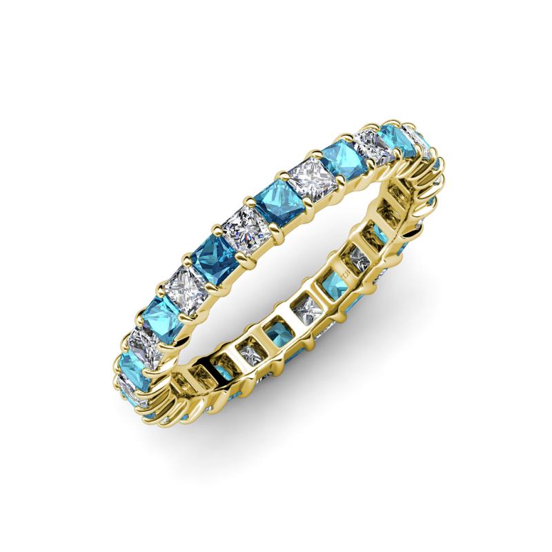 Allie London Blue Topaz and Diamond Eternity Band 