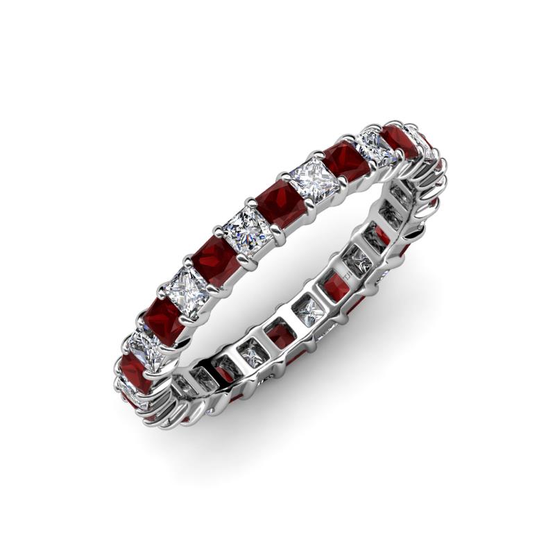 Allie Red Garnet and Diamond Eternity Band 