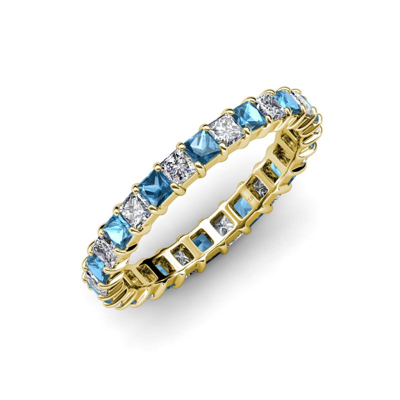 Allie Blue Topaz and Diamond Eternity Band 