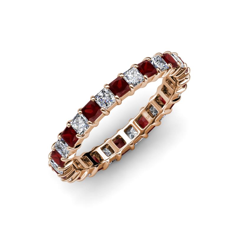 Allie Red Garnet and Diamond Eternity Band 