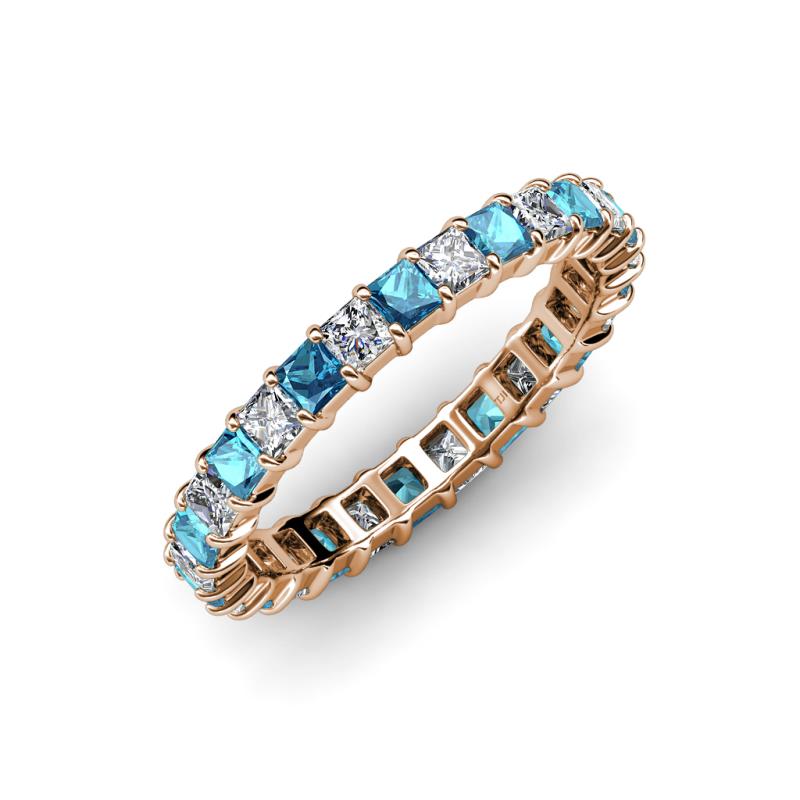 Allie London Blue Topaz and Diamond Eternity Band 