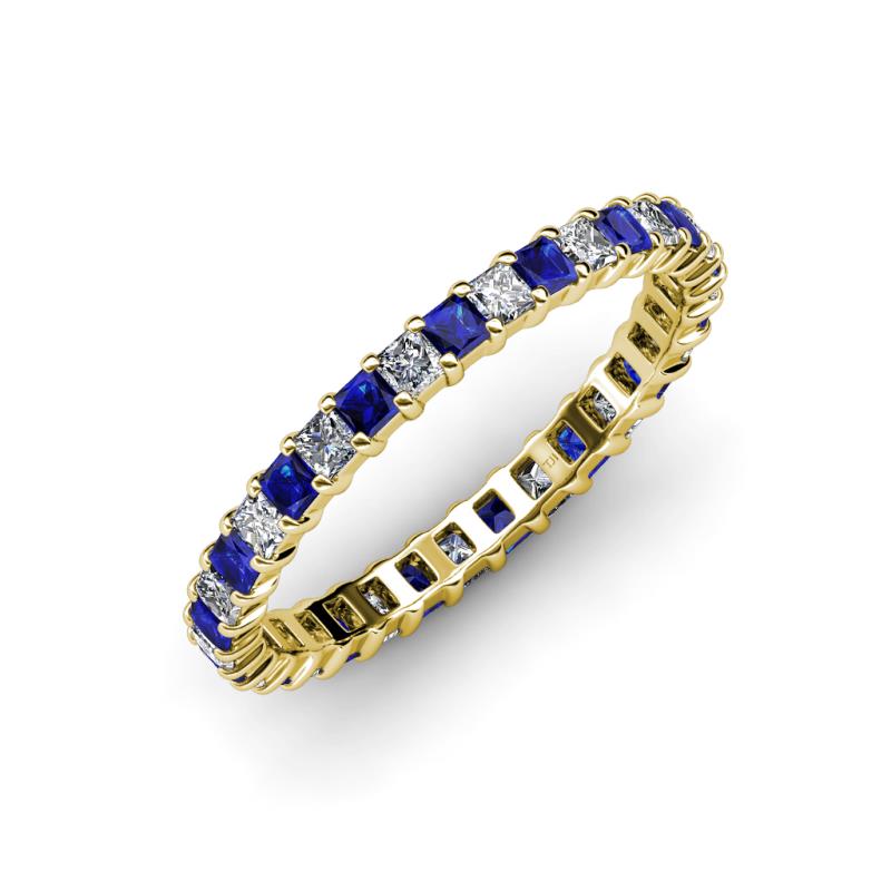 Allie 2.50 mm Blue Sapphire and Diamond Eternity Band 