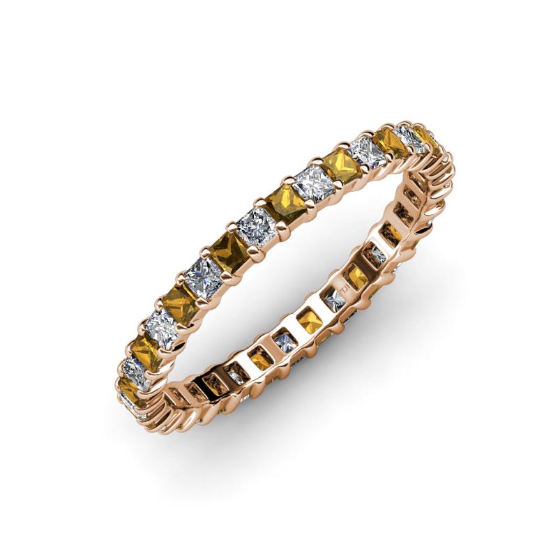 Allie 2.50 mm Citrine and Diamond Eternity Band 