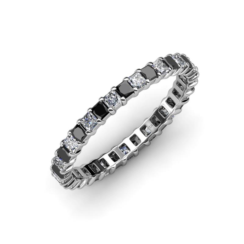 Allie 2.50 mm Black and White Diamond Eternity Band 