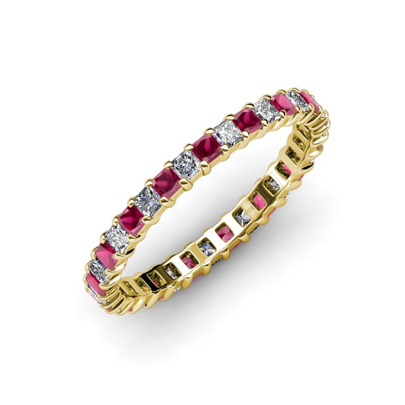 Allie 2.50 mm Ruby and Diamond Eternity Band 