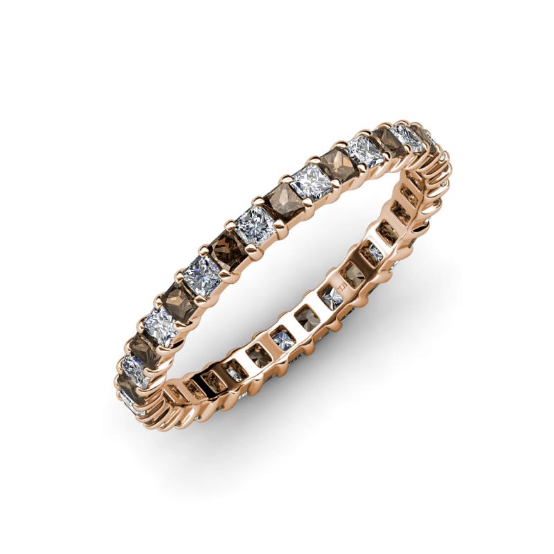 Allie 2.50 mm Smoky Quartz and Diamond Eternity Band 