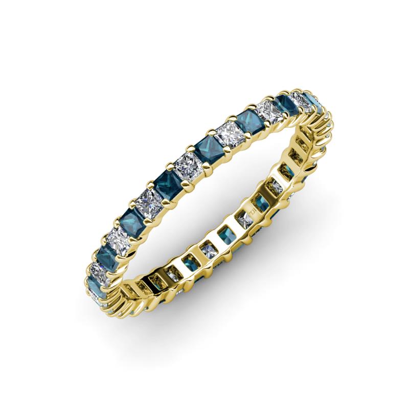 Allie 2.50 mm Blue and White Diamond Eternity Band 