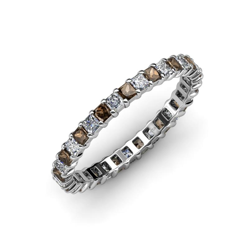 Allie 2.50 mm Smoky Quartz and Diamond Eternity Band 