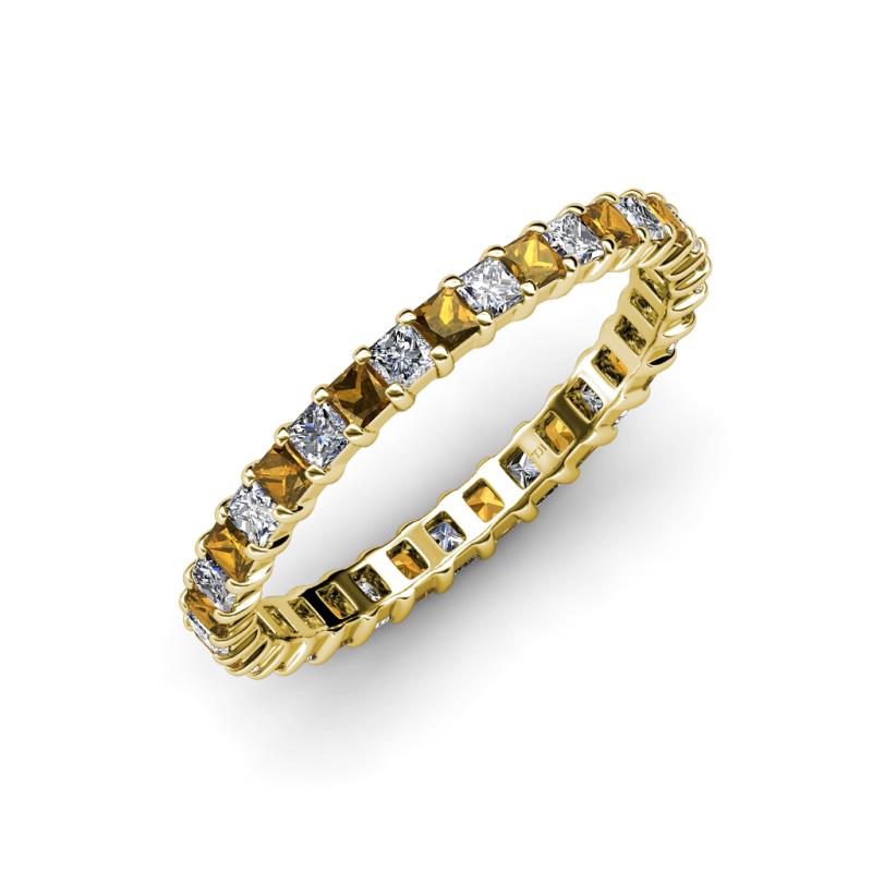 Allie 2.50 mm Citrine and Diamond Eternity Band 