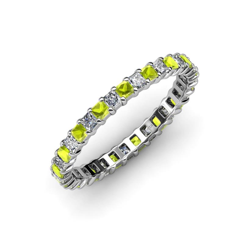 Allie 2.50 mm Peridot and Diamond Eternity Band 
