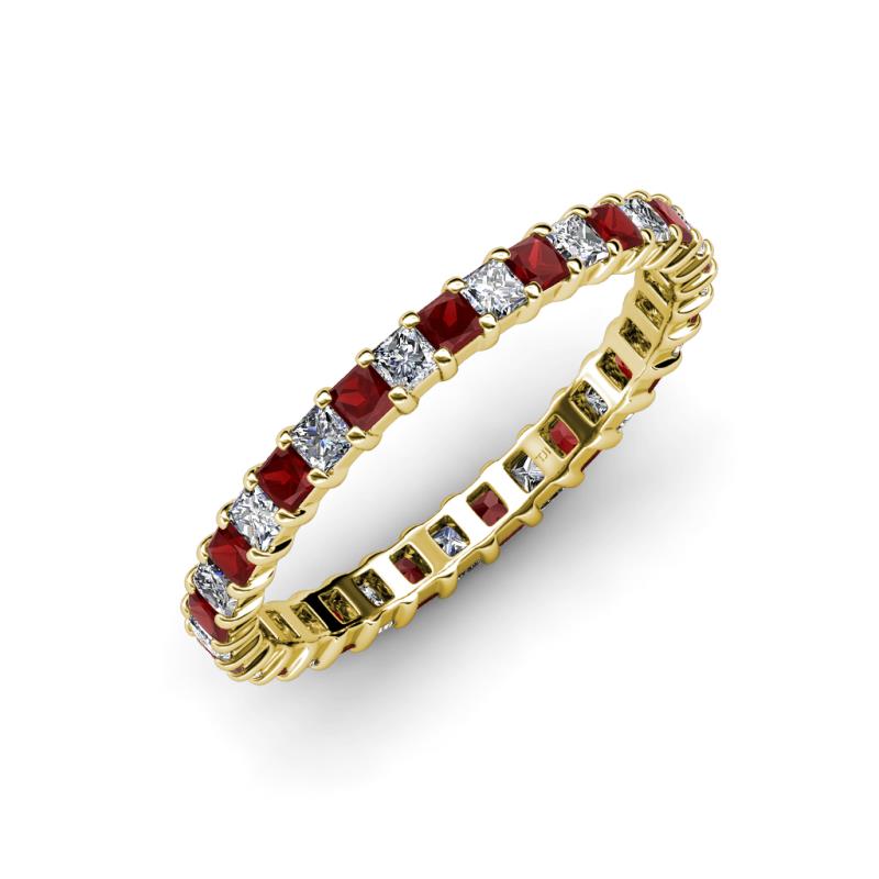 Allie 2.50 mm Red Garnet and Diamond Eternity Band 