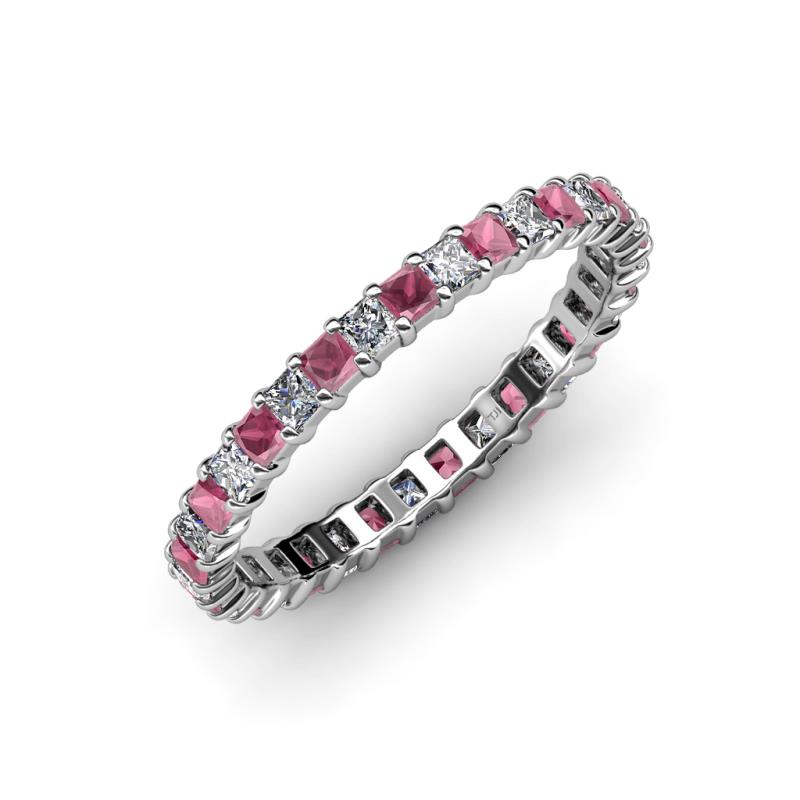 Allie 2.50 mm Rhodolite Garnet and Diamond Eternity Band 