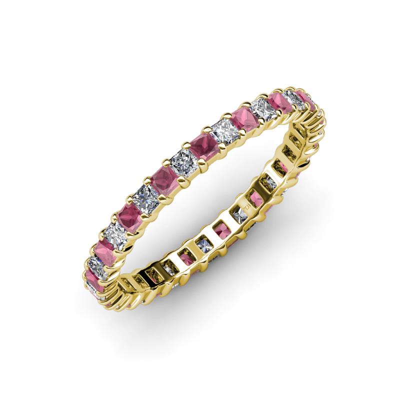 Allie 2.50 mm Rhodolite Garnet and Diamond Eternity Band 