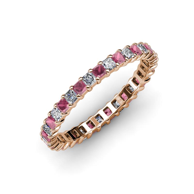 Allie 2.50 mm Rhodolite Garnet and Diamond Eternity Band 