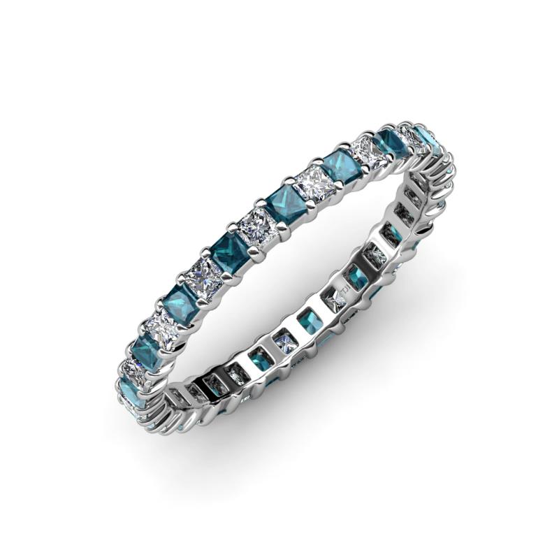 Allie 2.50 mm London Blue Topaz and Diamond Eternity Band 