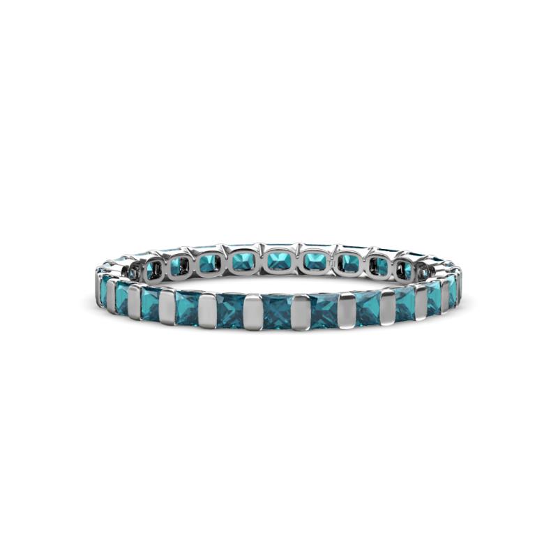 Clarissa 2.50 mm Princess Cut London Blue Topaz Eternity Band 