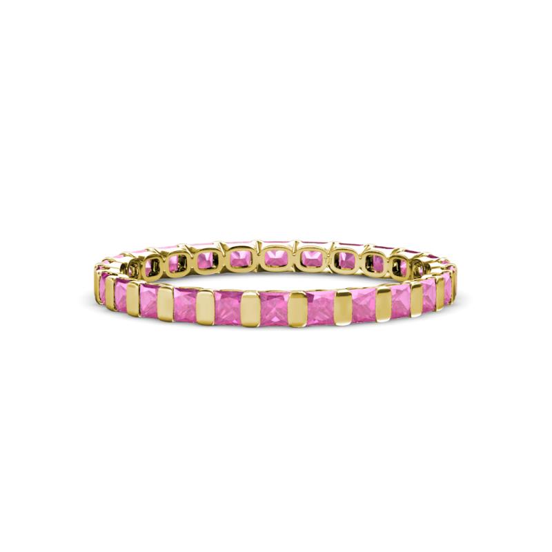 Clarissa 2.50 mm Princess Cut Pink Sapphire Eternity Band 