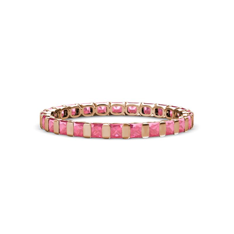 Clarissa 2.50 mm Princess Cut Pink Tourmaline Eternity Band 