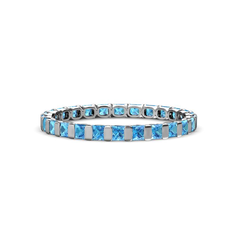 Clarissa 2.50 mm Princess Cut Blue Topaz Eternity Band 