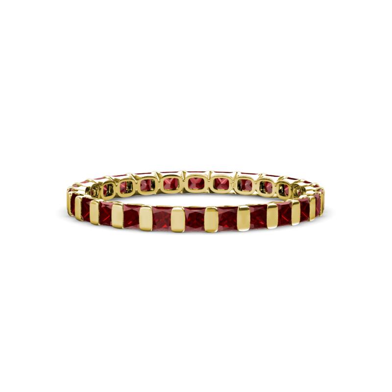 Clarissa 2.50 mm Princess Cut Red Garnet Eternity Band 