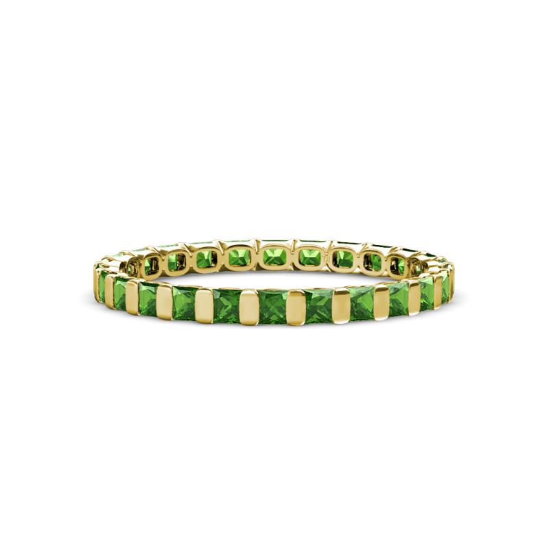 Clarissa 2.50 mm Princess Cut Green Garnet Eternity Band 