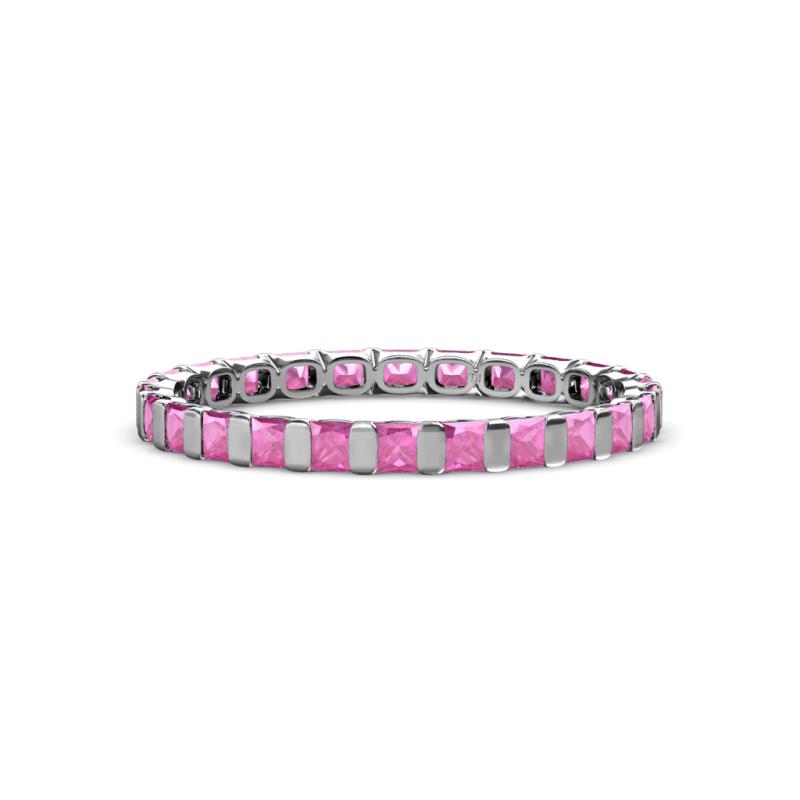 Clarissa 2.50 mm Princess Cut Pink Sapphire Eternity Band 