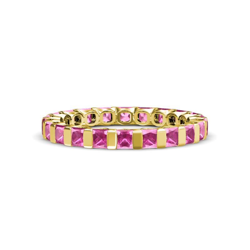 Clarissa 3.00 mm Princess Cut Pink Sapphire Eternity Band 
