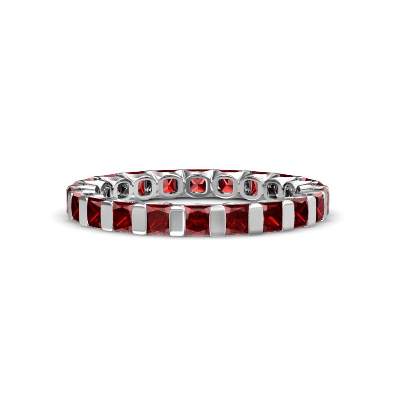 Clarissa 3.00 mm Princess Cut Red Garnet Eternity Band 