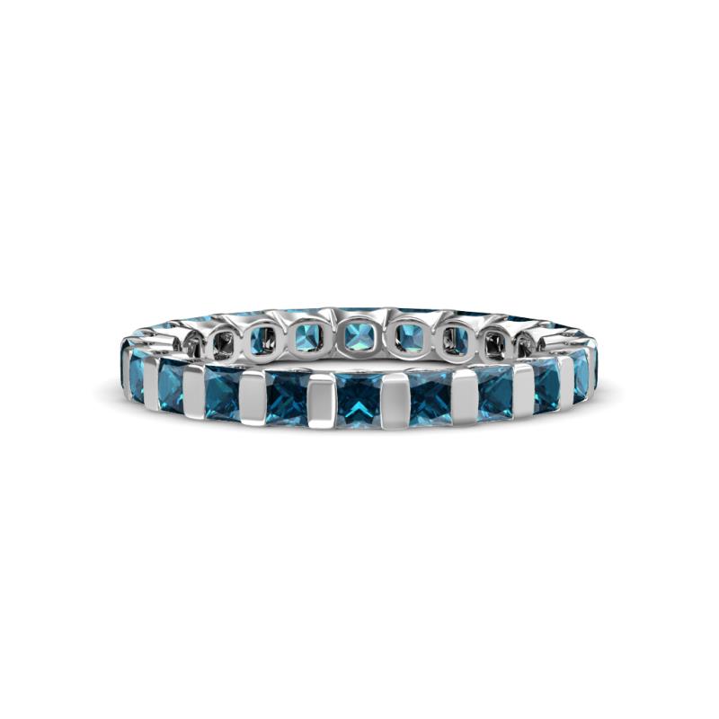Clarissa 3.00 mm Princess Cut Blue Diamond Eternity Band 