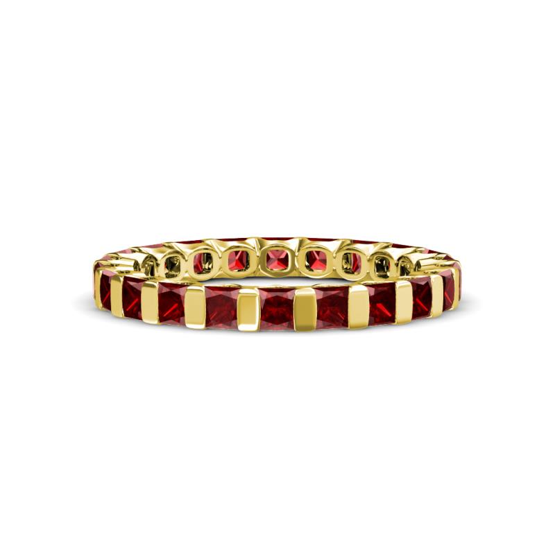 Clarissa 3.00 mm Princess Cut Red Garnet Eternity Band 