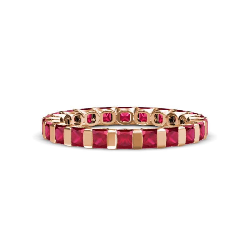 Clarissa 3.00 mm Princess Cut Ruby Eternity Band 