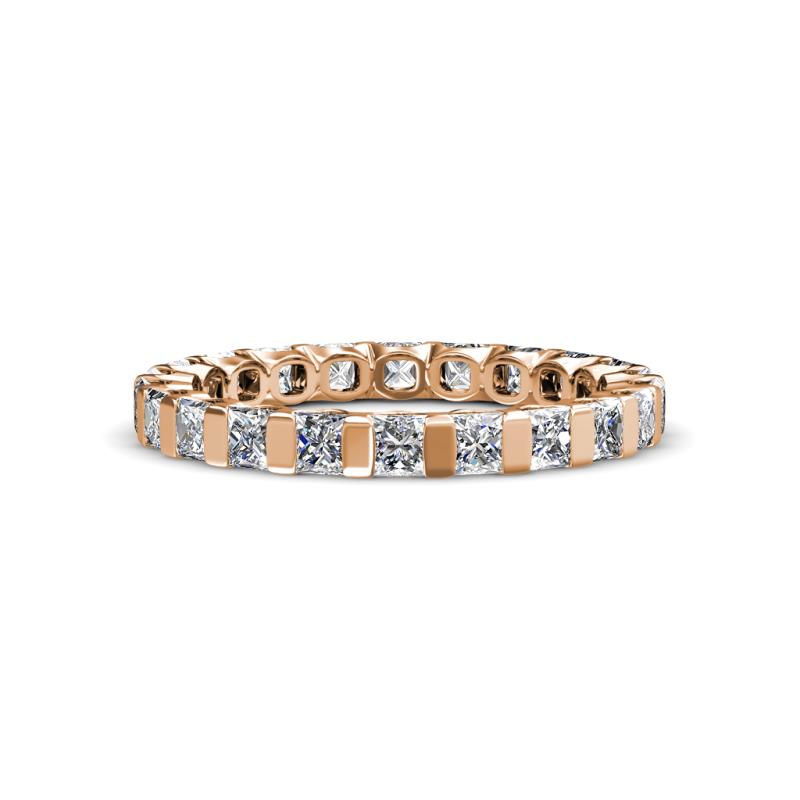 Princess Cut Ruby Channel Set Womens Eternity Ring Stackable 2.43 ctw ...