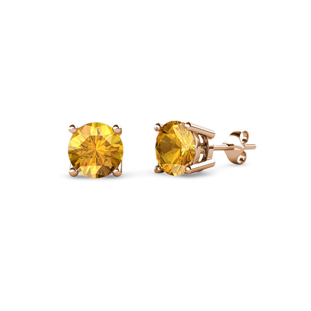 Alina Citrine (4mm) Solitaire Stud Earrings 