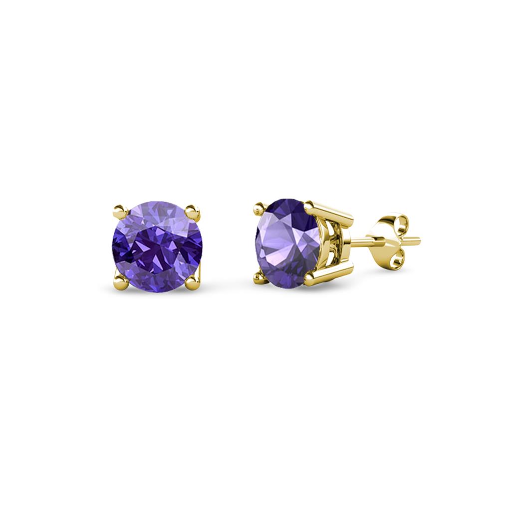 Alina Iolite (4mm) Solitaire Stud Earrings 