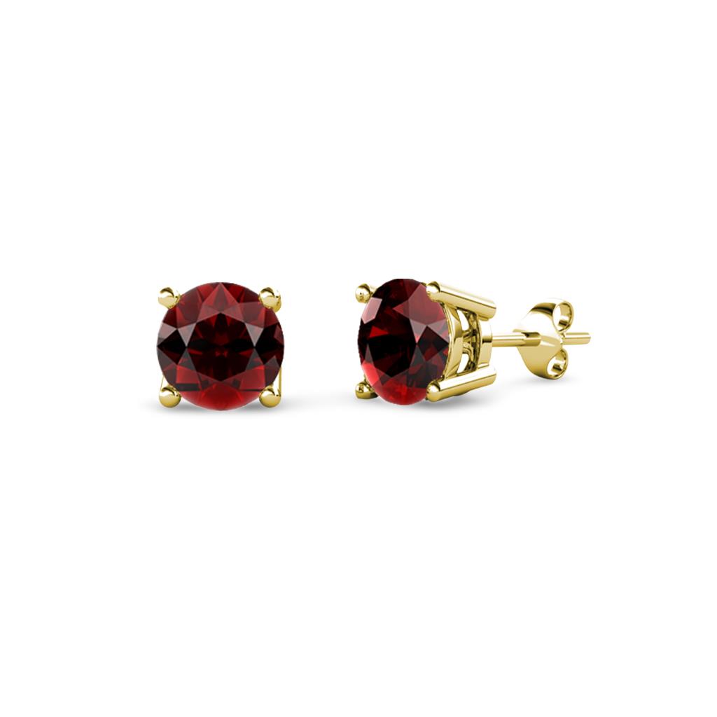 Alina Red Garnet (4mm) Solitaire Stud Earrings 