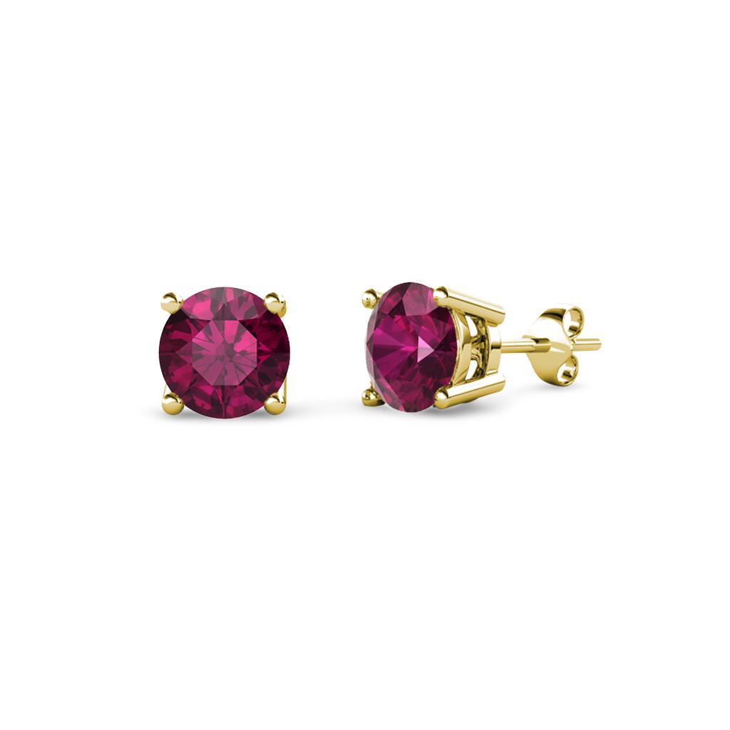 Alina Rhodolite Garnet (4mm) Solitaire Stud Earrings 