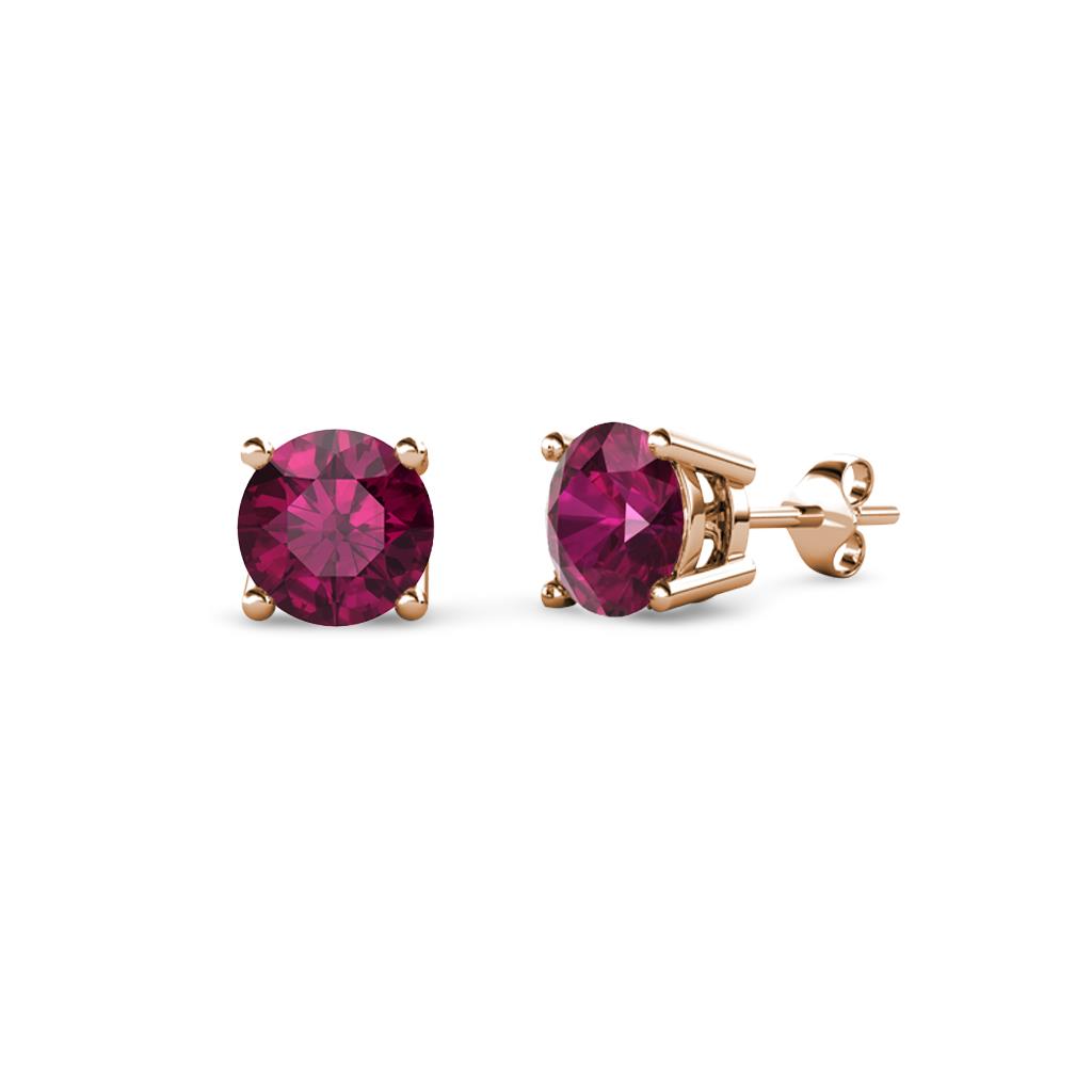 Alina Rhodolite Garnet (4mm) Solitaire Stud Earrings 