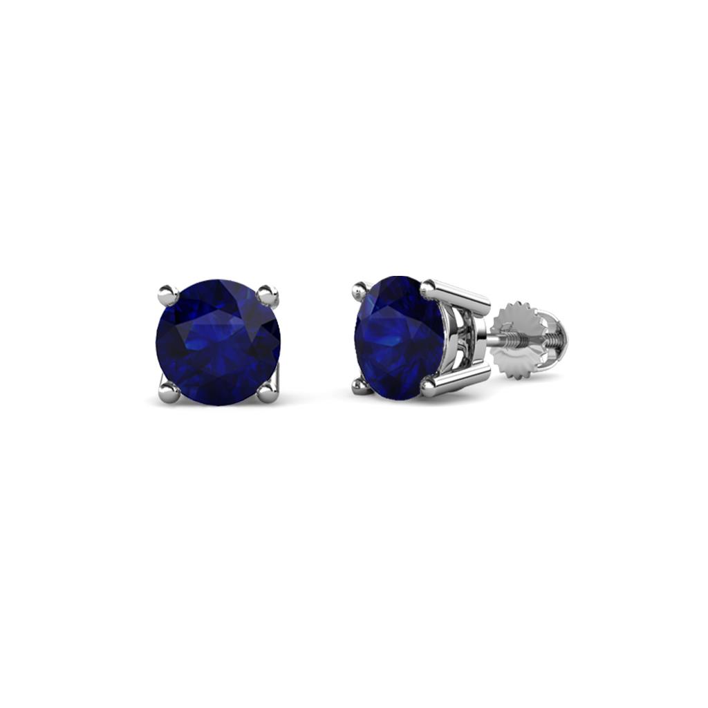 Alina Blue Sapphire (4mm) Solitaire Stud Earrings 