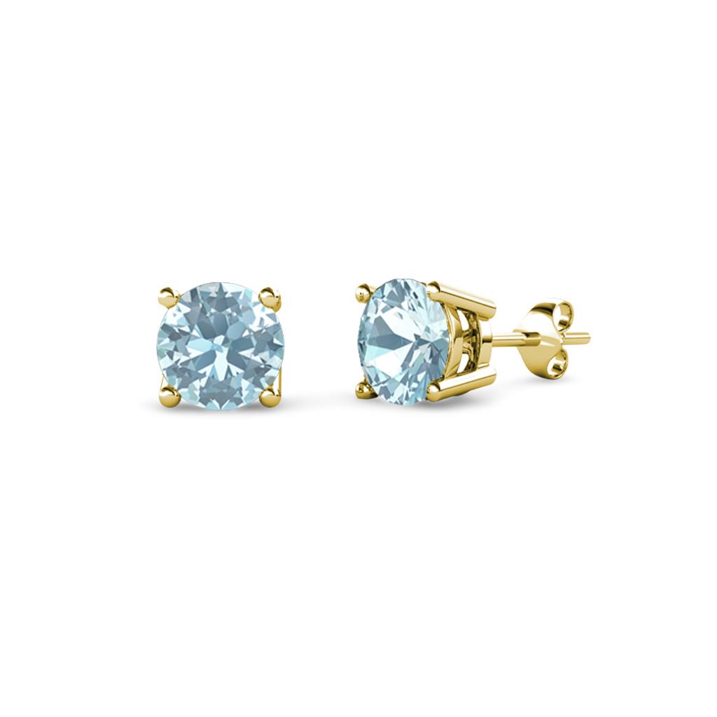 Alina Aquamarine (4mm) Solitaire Stud Earrings 