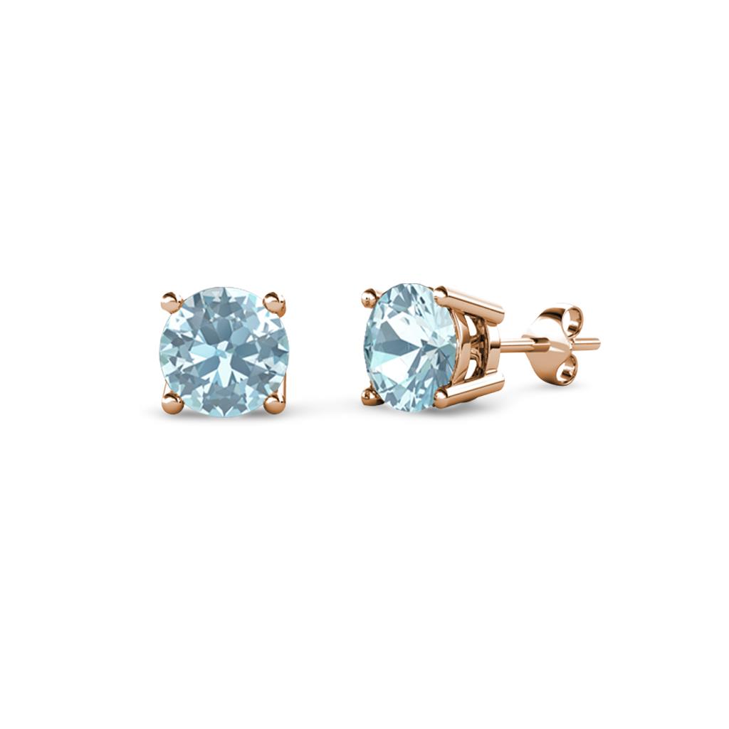 Alina Aquamarine (4mm) Solitaire Stud Earrings 