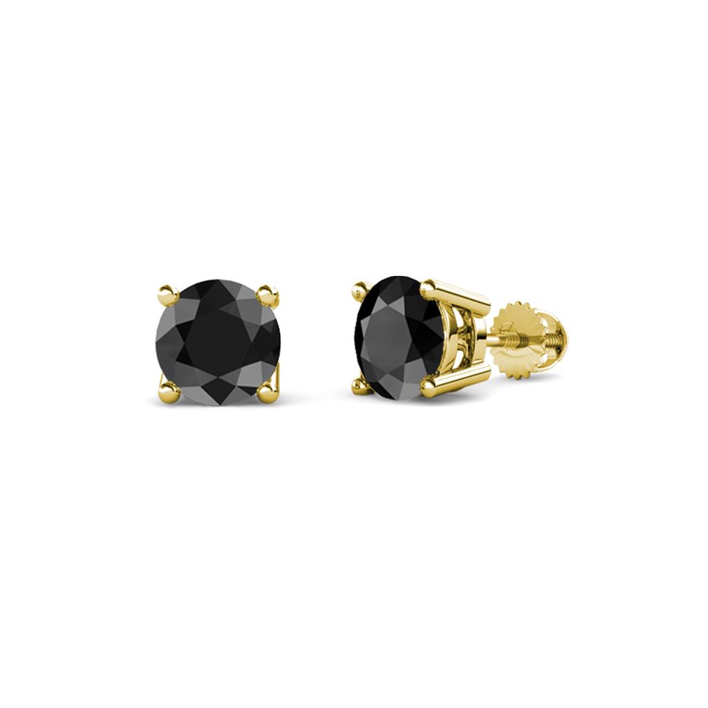 Alina Black Diamond (4mm) Solitaire Stud Earrings 