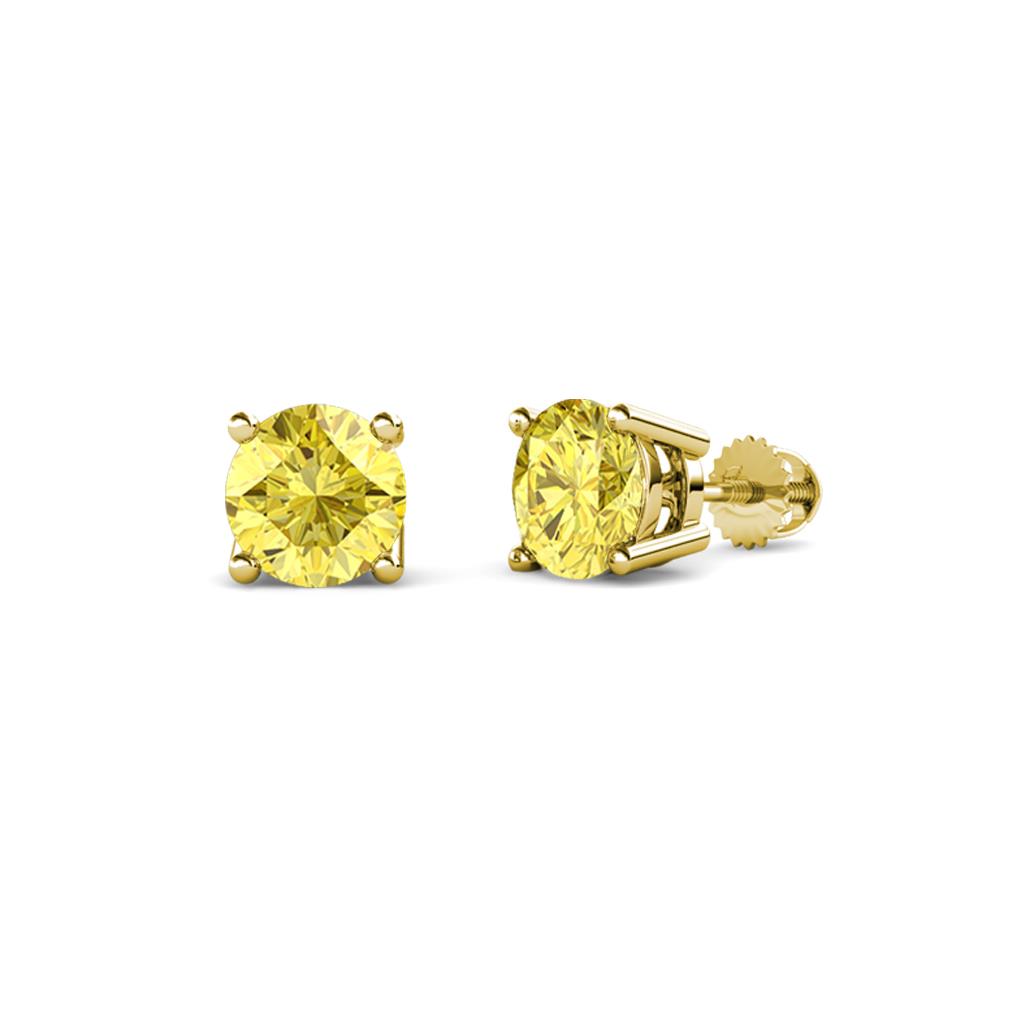 Alina Yellow Sapphire (4mm) Solitaire Stud Earrings 