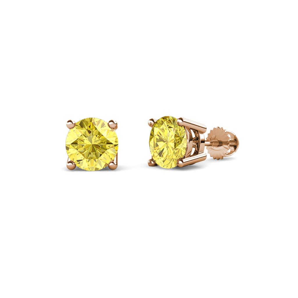 Alina Yellow Sapphire (4mm) Solitaire Stud Earrings 
