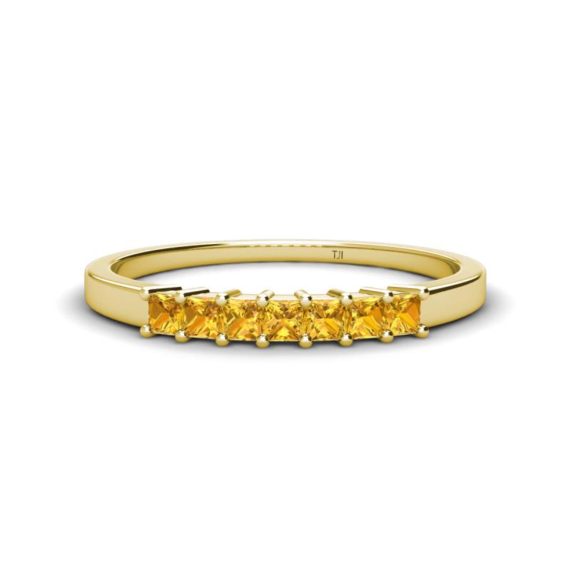 Erica 2.50 mm Princess Cut Citrine 7 Stone Wedding Band 