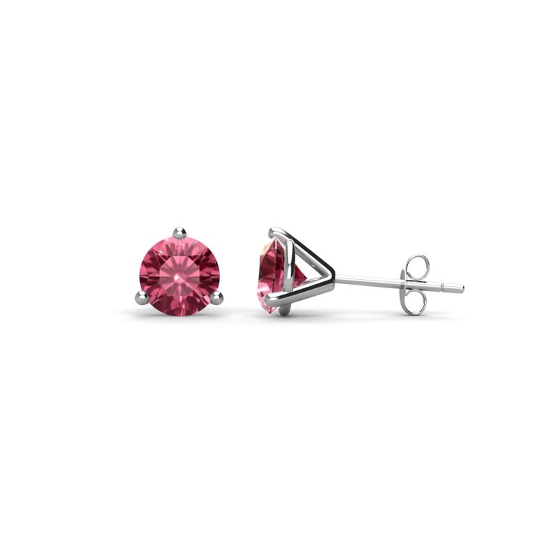 Pema 4mm (0.40 ctw) Pink Tourmaline Martini Solitaire Stud Earrings 